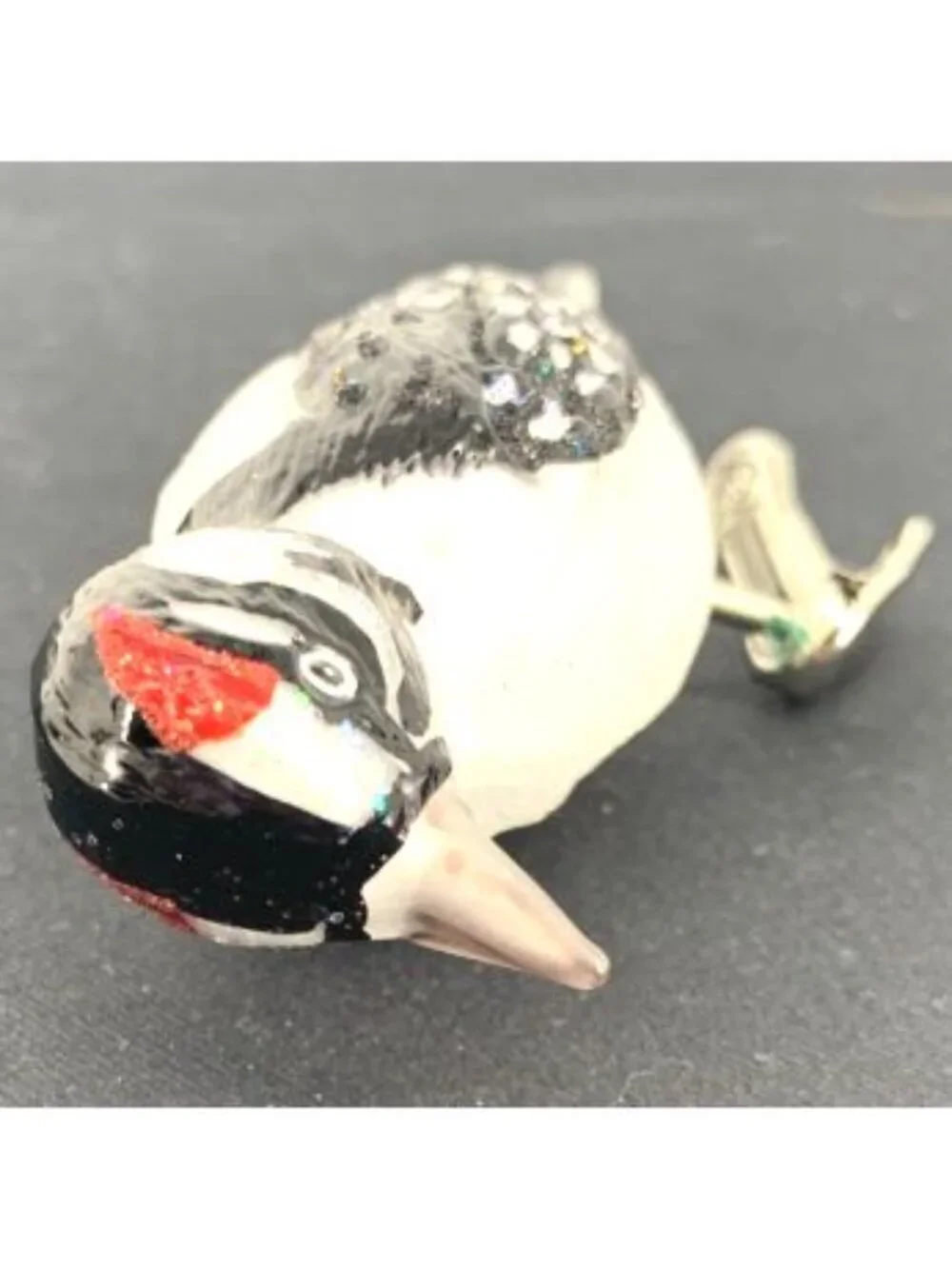 Hairy Woodpecker Old World Christmas Blown Glass Clip-On Ornament
